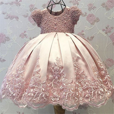 Ball Gown Flower Girl Dresses Pageant Gown with Pearls