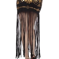 Gold metallic skirt - Thumbnail 1