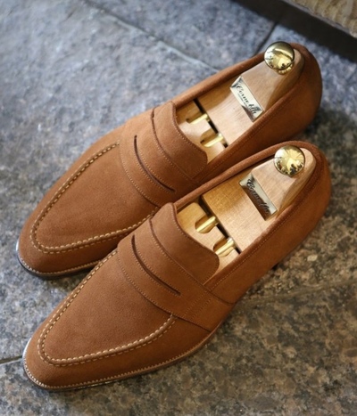 New Handmade Brown Loafer Men's Suede Casual Wear Shoes