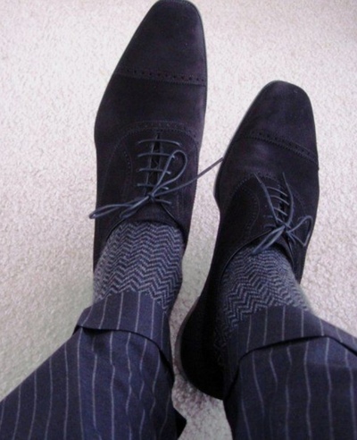 Genuine Leather Navy Blue Suede Oxford Cap Toe Lace Up Dress Wear Shoes Limited Edition