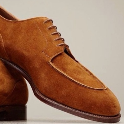 Formally style splt toe lace up brown hand stitch wedding shoes - Thumbnail 5