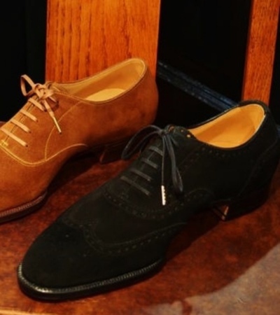 Black  Suede Wingtip Design Stylish Lace Up Brogues Formal Shoes, Bespoke Handmade Shoes