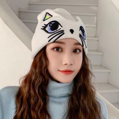 Cute cat face beanie