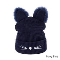 Cute Cat Whisker Embroidered Beanie - Thumbnail 3