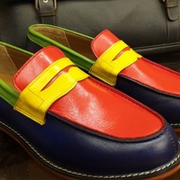 Men Multi Color Loafer Shoes - Thumbnail 4