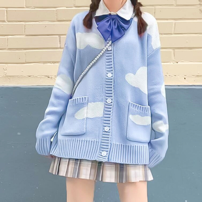 Jk sweet cloud pastel blue knit cardigan