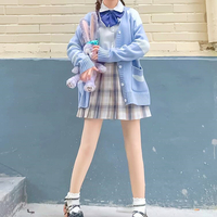 JK Sweet Cloud Pastel Blue Knit Cardigan - Thumbnail 2