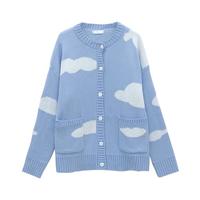 JK Sweet Cloud Pastel Blue Knit Cardigan - Thumbnail 5