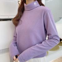 Turtleneck Embroidery Fleece T-shirt - Thumbnail 5