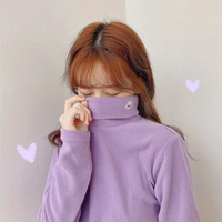 Turtleneck Embroidery Fleece T-shirt - Thumbnail 6