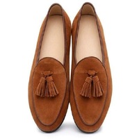 Mens Real Suede Slip On Loafers Fashion Dress Casual Party Tassels Shoes - Thumbnail 4