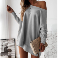 Solid Color Long-Sleeved Loose Sweater - Thumbnail 1