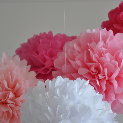 7 paper pom poms | girl baby shower | princess birthday party | custom colors