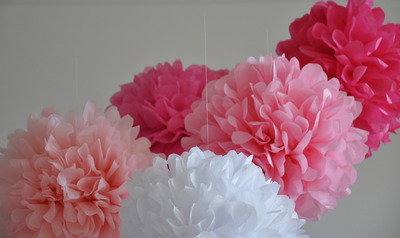 7 Paper Pom Poms | Girl Baby Shower | Princess Birthday Party | Custom Colors