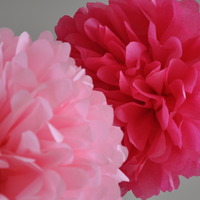 7 Paper Pom Poms | Girl Baby Shower | Princess Birthday Party | Custom Colors - Thumbnail 2