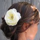 Pale Yellow Silk Rose Bridal Comb with Rhinestones-1