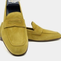 Yellow Christmas Penny Style Loafer Handmade Shoes Limited Edition - Thumbnail 1