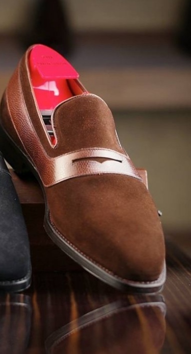 Choco Brown Christmas Penny Style Loafer Dress Formal Handmade Shoes Limited Edition