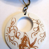 Large Wooden Rose CLIP-ON Bohemian Earrings - Thumbnail 1