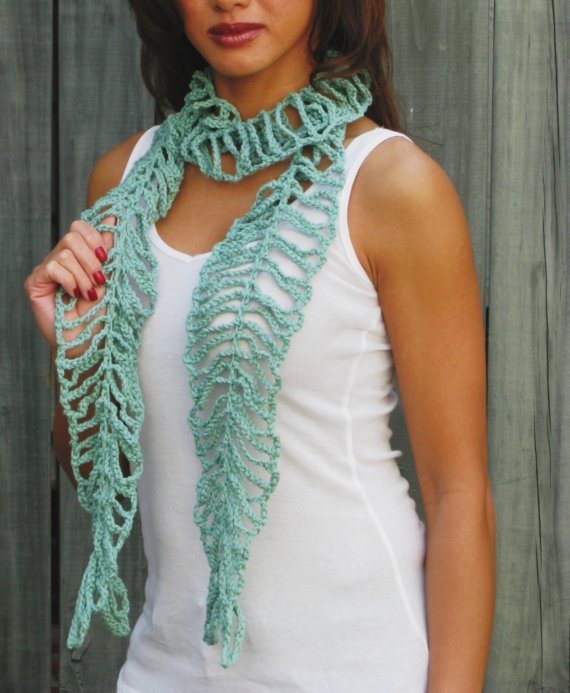 Scaletta Cotton Scarf in Sea Foam Green or CHOOSE Your Color