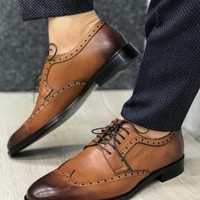 New Handmade Oxfords Two Tone Lace Up Men's Hot Sale Limited Edition Shoes - Thumbnail 1