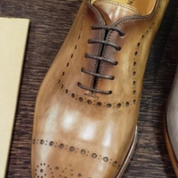 Luxury Western Style Two Tone Shoes,Handmade Cap Toe Leather Brogue Lace Up Cheap Price Sale Shoes For Men - Thumbnail 1