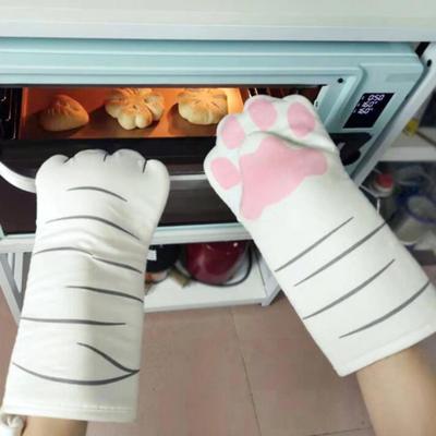 Cat paws oven mitts baking insulation gloves - one pair