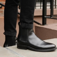 Christmas Sale Cheap Price Black Chelsea Leather Adult Boot,Handmade Hiking Men's Boot - Thumbnail 1