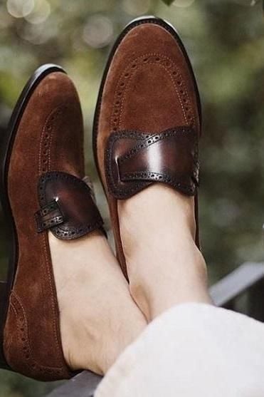 Oxfords Holidays Parties wear Handmade Loafer Shoes, Handmade Mens Formal Slips On Loafer SHoes