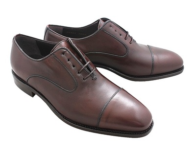 Handmade Burgundy Shoes, Men's Formal Cap Toe Leather Shoes