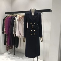 Elegant Double Breasted Winter Woolen Coat - Thumbnail 7