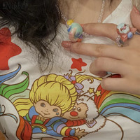 Cute Sexy White Unicorn Rainbow Cartoon Crop Top T-shirt Tee Short Sleeve Shirt E-Girl Kawaii Korean Japanese Harajuku Retro Streetwear - Thumbnail 1