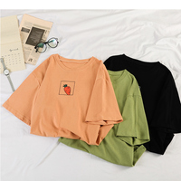 Cute 90s Carrot Print Cartoon vintage Graphic Tee T-shirt Short Sleeve Shirt Top E-Girl Kawaii Korean Japanese Harajuku Retro Streetwear - Thumbnail 6