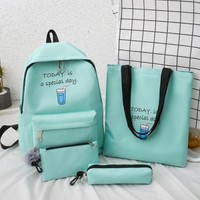 Kawaii Canvas Backpack School Bag Set - Thumbnail 7