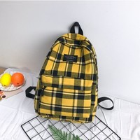 Plaid Kawaii Backpack School Bag - Thumbnail 5