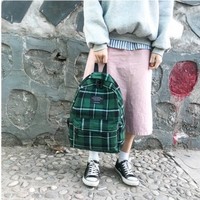 Plaid Kawaii Backpack School Bag - Thumbnail 6