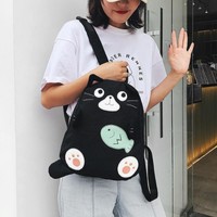 Kawaii Black Cat Backpack - Thumbnail 1