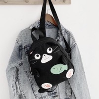 Kawaii Black Cat Backpack - Thumbnail 4