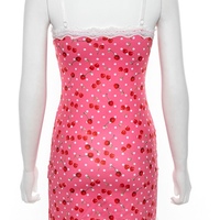 Cute Pink Cherry Lace Up Bodycon Mini Dress Fashion Party Print E-Girl Kawaii Korean Japanese Harajuku Retro Streetwear - Thumbnail 6
