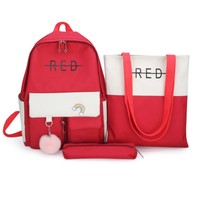 Kawaii Preppy Style Canvas Rainbow Backpack School Bag - Thumbnail 6