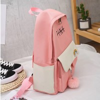 Kawaii Preppy Style Canvas Rainbow Backpack School Bag - Thumbnail 4