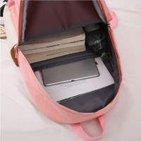 Kawaii Preppy Style Canvas Rainbow Backpack School Bag - Thumbnail 3