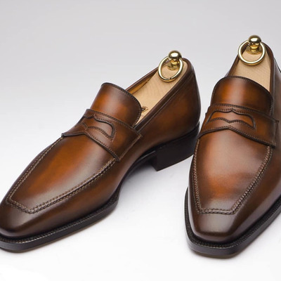 Men's handmade brown christmas sale wedding fashion shoes