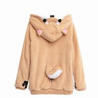 Kawaii Shiba Inu Corgi Fleece Hoodie - Thumbnail 1
