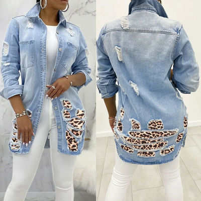 Denim Animal Print Jacket-TDE