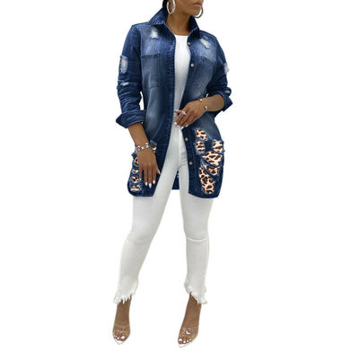 Denim animal print jacket-tde