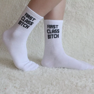 Free shipping-"first class bitch" socks - Thumbnail 3