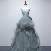 A line tulle lace long ball gown dress formal dress - Thumbnail 2