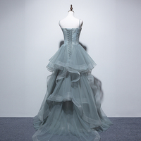 A line tulle lace long ball gown dress formal dress - Thumbnail 4