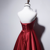 Simple satin long prom dress A line evening dress - Thumbnail 3